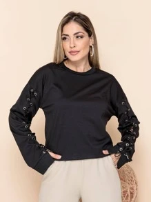Women Sweatshirts - 黑色 - 查看 2