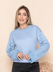 Women Sweatshirts - 藍色 - 查看 2