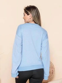 Women Sweatshirts - 藍色 - 查看 3