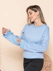 Women Sweatshirts - 藍色 - 查看 4