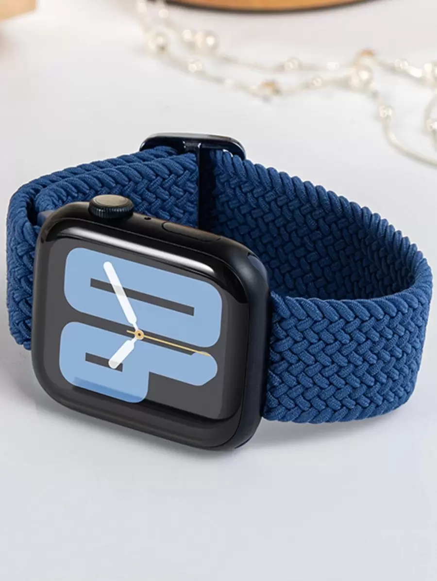 1条蓝色尼龙表带，男女通用，兼容 42mm、38mm、40mm、41mm、44mm、45mm、46mm、49mm，适用于Series Ultra2、Ultra SE2、SE 11、10、9、8、7、6、5、4、3、2、1，时尚智能手表替换表带，适合作为学生返校礼物