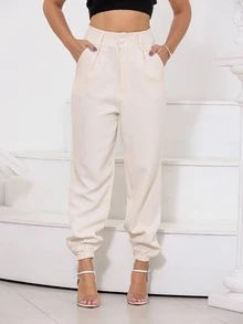 Women Pants - 杏色 - 查看 2