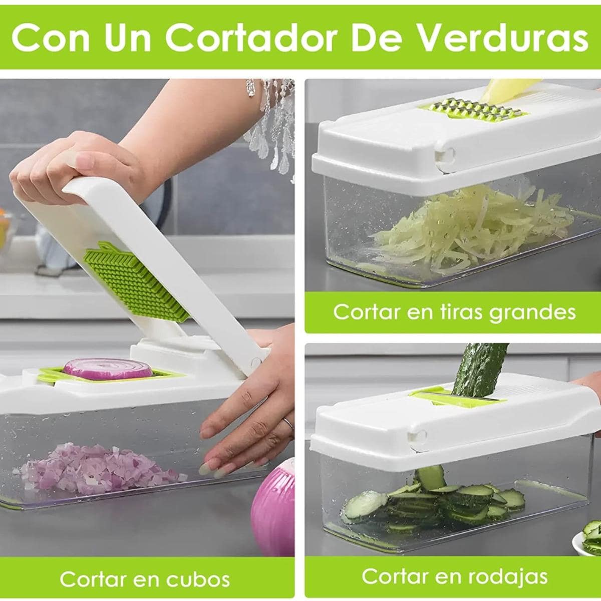 Cortador Rallador de Verduras y Frutas 12 piezas - transparente - Añade 3