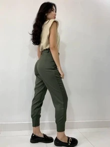Women Pants - xanh quân đội - Xem 2