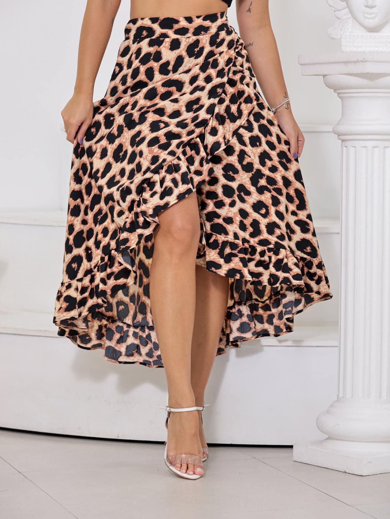 Women Skirts - 卡其色 - 查看 1