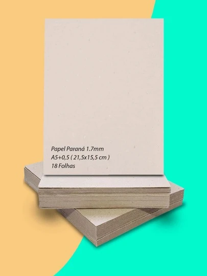 Papel Paraná 1.7mm A5+0,5 ( 21,5x15,5 cm ) - 18 Folhas