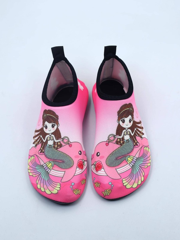 Dziecięce buty do wody Shark z kreskówek, oddychające, szybkoschnące skarpetki plażowe Aqua dla chłopców i dziewcząt Antypoślizgowa miękka podeszwa, niebieska do snorkelingu, zielona do parku wodnego
