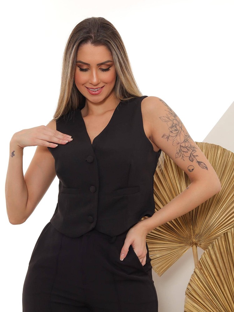 Women Tank Tops & Camis - 黑色 - 查看 3