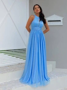 Women Dresses - Baby Blue - View 1