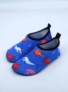 Boys' Water Shoes/Kids Water Shoes - Ultra-Light, Non-Slip, Anti-Cut, Suitable For Beach Adventures, Quick-Drying Guaranteed. Cartoon Shark Design, Children's Water Park, Swimming, Breathable Quick-Dry Beach, Snorkeling, Non-Slip Water Shoes, Soft Bottom Water Socks For Girls - Blue - View 3