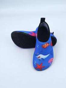 Boys' Water Shoes/Kids Water Shoes - Ultra-Light, Non-Slip, Anti-Cut, Suitable For Beach Adventures, Quick-Drying Guaranteed. Cartoon Shark Design, Children's Water Park, Swimming, Breathable Quick-Dry Beach, Snorkeling, Non-Slip Water Shoes, Soft Bottom Water Socks For Girls - Blue - View 4