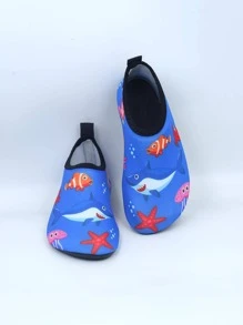 Boys' Water Shoes/Kids Water Shoes - Ultra-Light, Non-Slip, Anti-Cut, Suitable For Beach Adventures, Quick-Drying Guaranteed. Cartoon Shark Design, Children's Water Park, Swimming, Breathable Quick-Dry Beach, Snorkeling, Non-Slip Water Shoes, Soft Bottom Water Socks For Girls - Blue - View 6