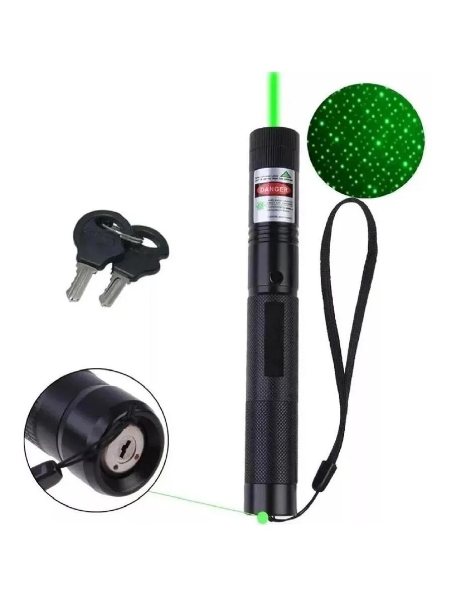 Puntero Laser Proyección Verde Proyector Potente Recargable - Negro - Ver 1