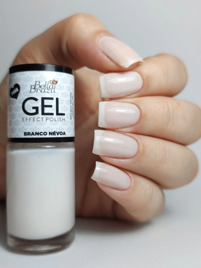 Esmalte Efeito Gel Branco Névoa 9ml seca sem cabine Bella Brazil Festa Junina