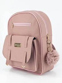 Women Fashion Backpacks - 藕粉色 - 查看 2