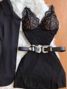 Women Two-piece Outfits - 黑色 - 查看 2