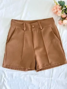 Women Shorts - 棕色 - 查看 1