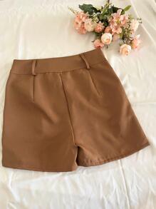 Women Shorts - 棕色 - 查看 2