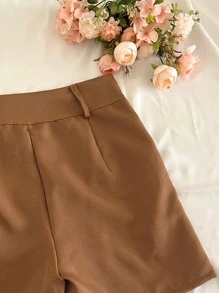 Women Shorts - 棕色 - 查看 3