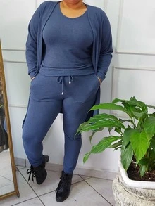 Women Two-piece Outfits - Màu xanh lam - Xem 3