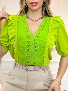 Women Blouses - 綠色 - 查看 1