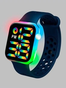 Reloj Led Digital Touch Hombre Mujer Luminoso Resistente - Azul Marino - Ver 1