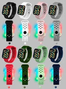 Reloj Led Digital Touch Hombre Mujer Luminoso Resistente - Azul Marino - Ver 5