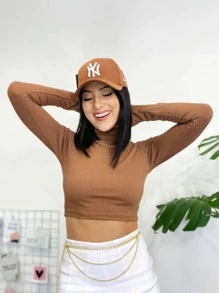 Women Tops - 鏽棕色 - 查看 4