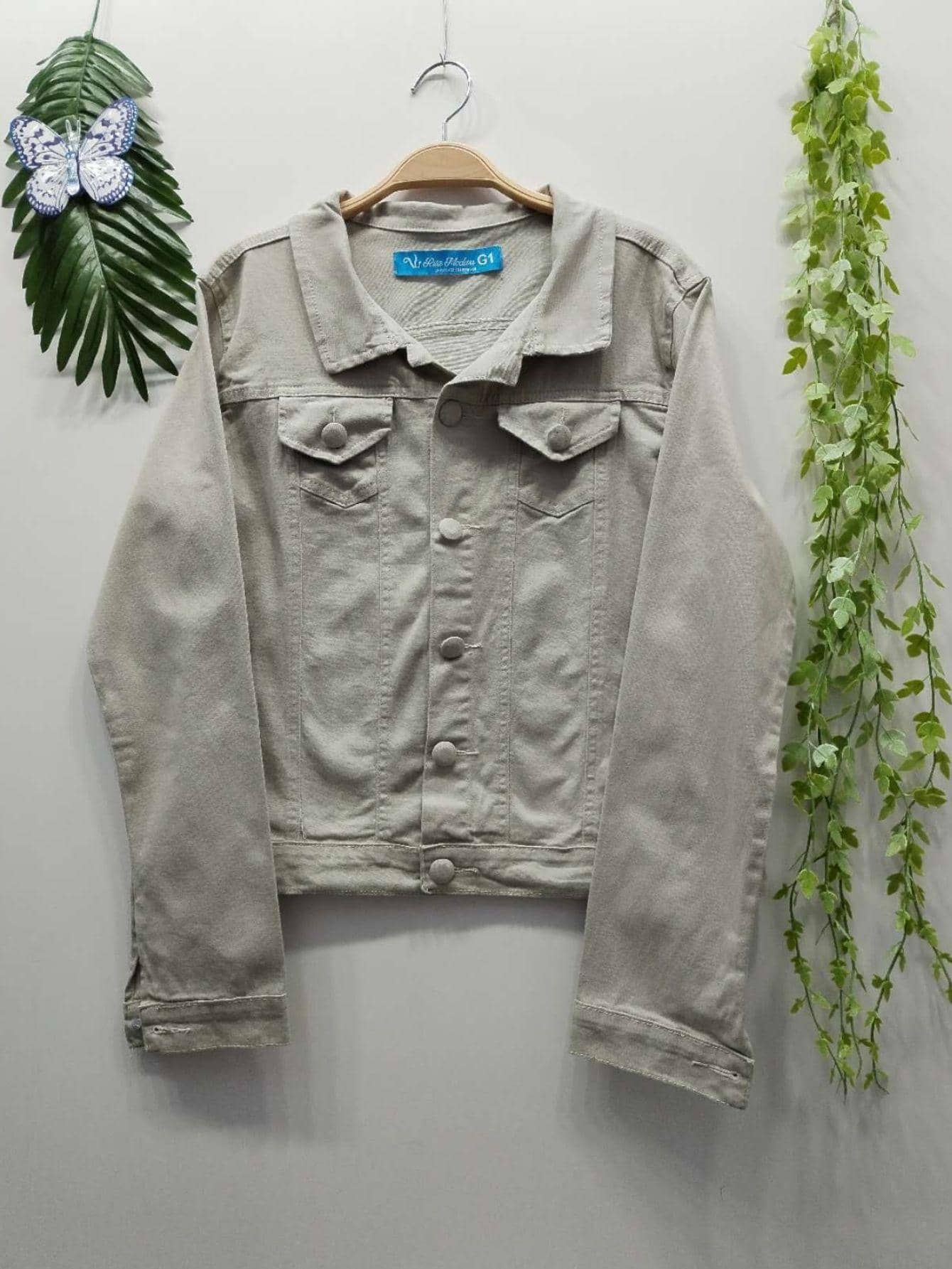 Women Denim Tops - Màu Xám nhạt - Xem 1
