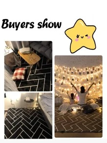 1 tấm thảm họa tiết hình học - màu đen - Xem 2