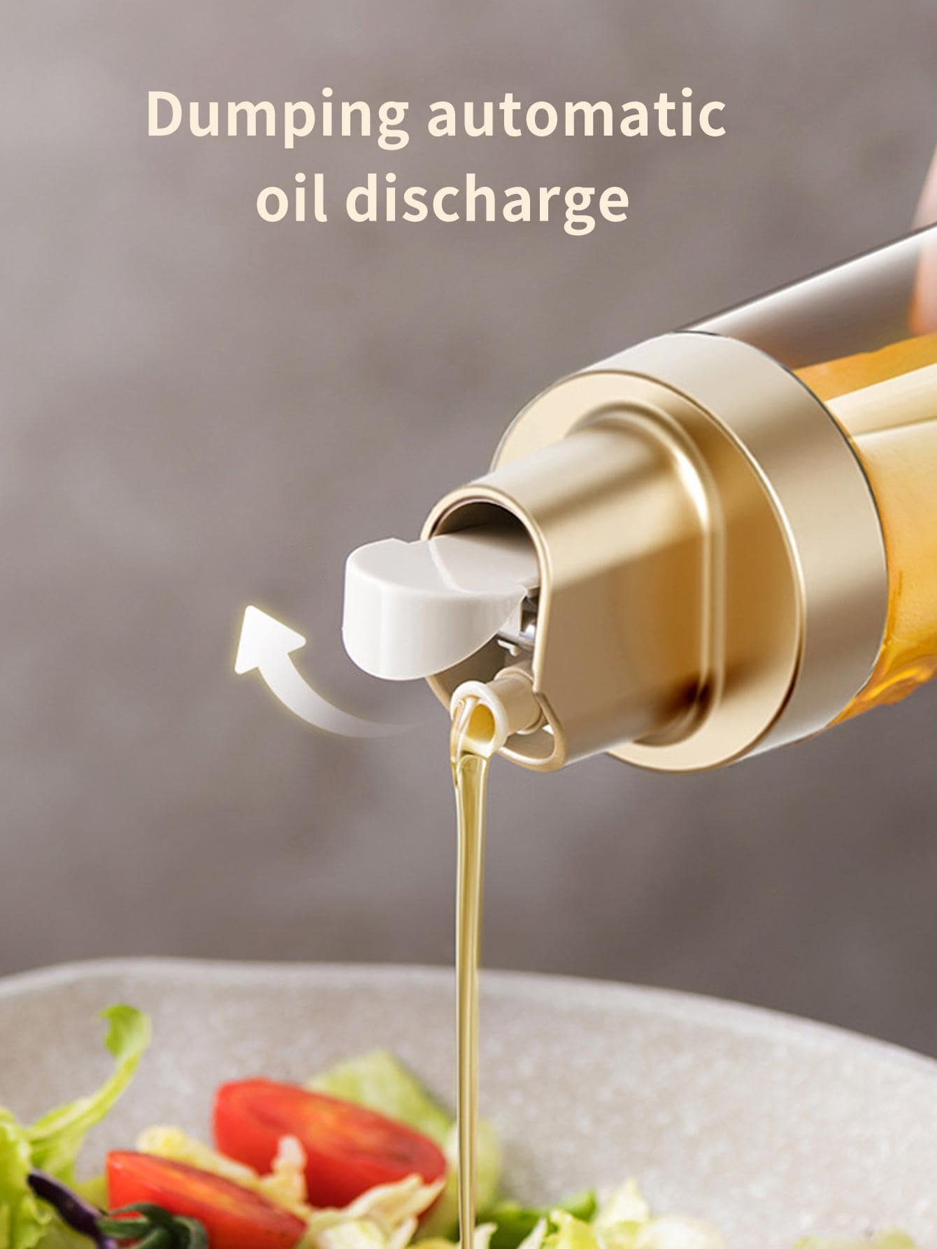 מתקן שמן זכוכית 1 יחידה, מתקן שמן מודרני לבן שקוף פתיחה וסגירה אוטומטית בקבוק שמן למטבח - לבן - ראה 9