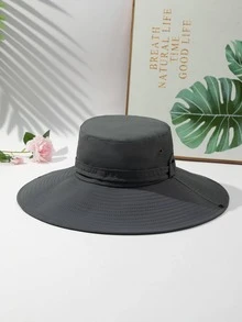 Men Solid Bucket Hat - Grey - View 3