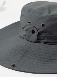 Men Solid Bucket Hat - Grey - View 2