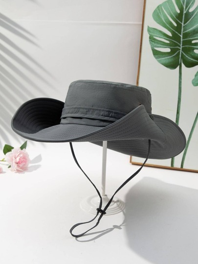 Men Solid Bucket Hat