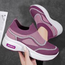 新品到貨透氣防水台女士單鞋 - 紫色 - 查看 3