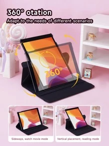 1 个可旋转保护壳，带 DIY 贴纸，适用于 iPad 7/8/9（10.2 英寸）、iPad Mini 4/5/6 - 黑色 - 查看 4