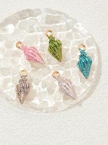 15入組/套創意鋅合金貝殼和海星DIY吊墜適合女士DIY首飾製作 - 彩色 - 查看 2