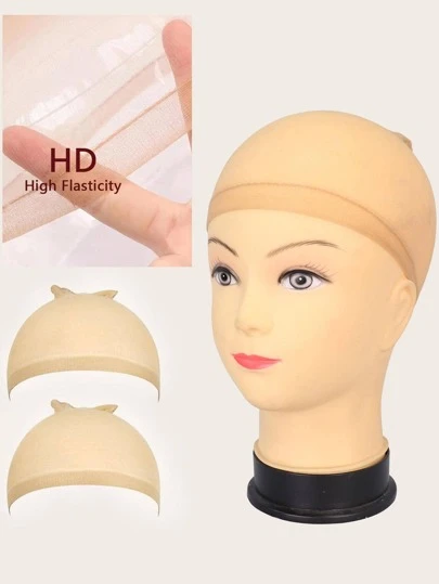 2piece HD Wig Cap For Lace Front Wig HD Wig Caps For Women Transparent Wig Cap Stocking Wig Caps Invisible HD Wig Cap Wig Accessories Super Soft Breathable
