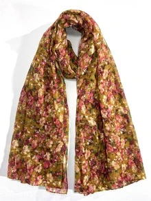 Floral Print Scarf - Multicolor - View 3