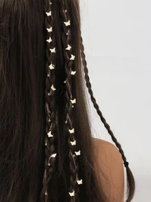 2入組蝴蝶墜飾髮夾 - 金色 - 查看 1