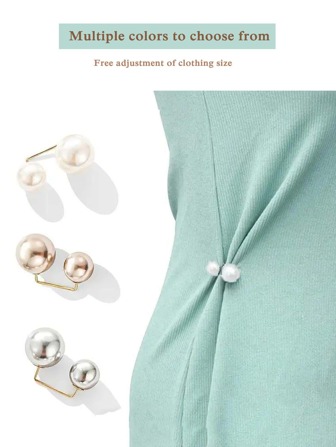 1pc-6pcs Fashionable Anti-Slip Buckle And Letter-Shaped Brooch For Clothes Decoration