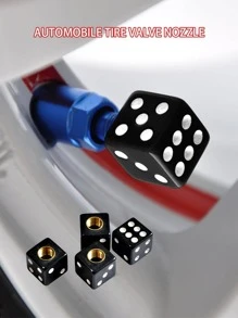 4入組骰子設計汽車輪胎氣門嘴蓋
