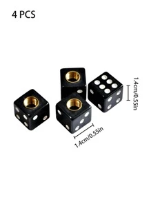 4入組骰子設計汽車輪胎氣門嘴蓋