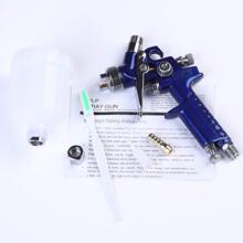 YOULUN 1 Pc HVLP Spray Gun, 0.8mm Nozzle, Gravity Feed Air Spray Gun With 125ml Cup, Cleaning Brush, Aircap, And White Filter, Suitable For Wall Painting, Automotive Primer Coating, Furniture Surface Painting, Etc.