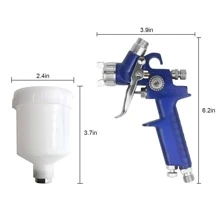 YOULUN 1 Pc HVLP Spray Gun, 0.8mm Nozzle, Gravity Feed Air Spray Gun With 125ml Cup, Cleaning Brush, Aircap, And White Filter, Suitable For Wall Painting, Automotive Primer Coating, Furniture Surface Painting, Etc.