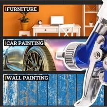 YOULUN 1 Pc HVLP Spray Gun, 0.8mm Nozzle, Gravity Feed Air Spray Gun With 125ml Cup, Cleaning Brush, Aircap, And White Filter, Suitable For Wall Painting, Automotive Primer Coating, Furniture Surface Painting, Etc.