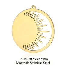5 Cái/bộ Thép Không Gỉ Thời Trang Mặt Trời Chi Tiết Tròn Tự Làm Mặt Dây Chuyền Nữ Cho Tự Làm Trang Sức Làm - hình học - Xem 2