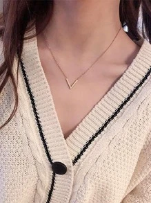 Collar con cuello en V - Oro rosa - Ver 2