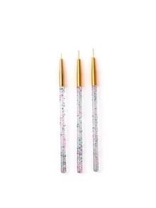 Pincel para trazos finos*3+Cuchara para orejas*1+Pizarra para raspar*1 Mano Alzada Nail Art Uñas Gel - Blanco - Ver 5