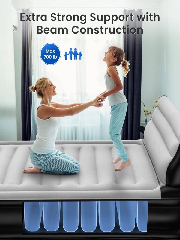 Airefina Air Mattress with Headboard, Full Size Air Bed SHEIN USA